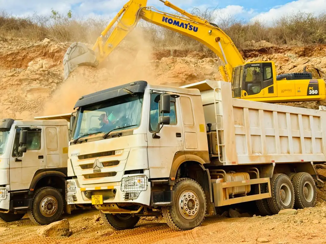 Motor grader shaping a road formation on a Polo Group site